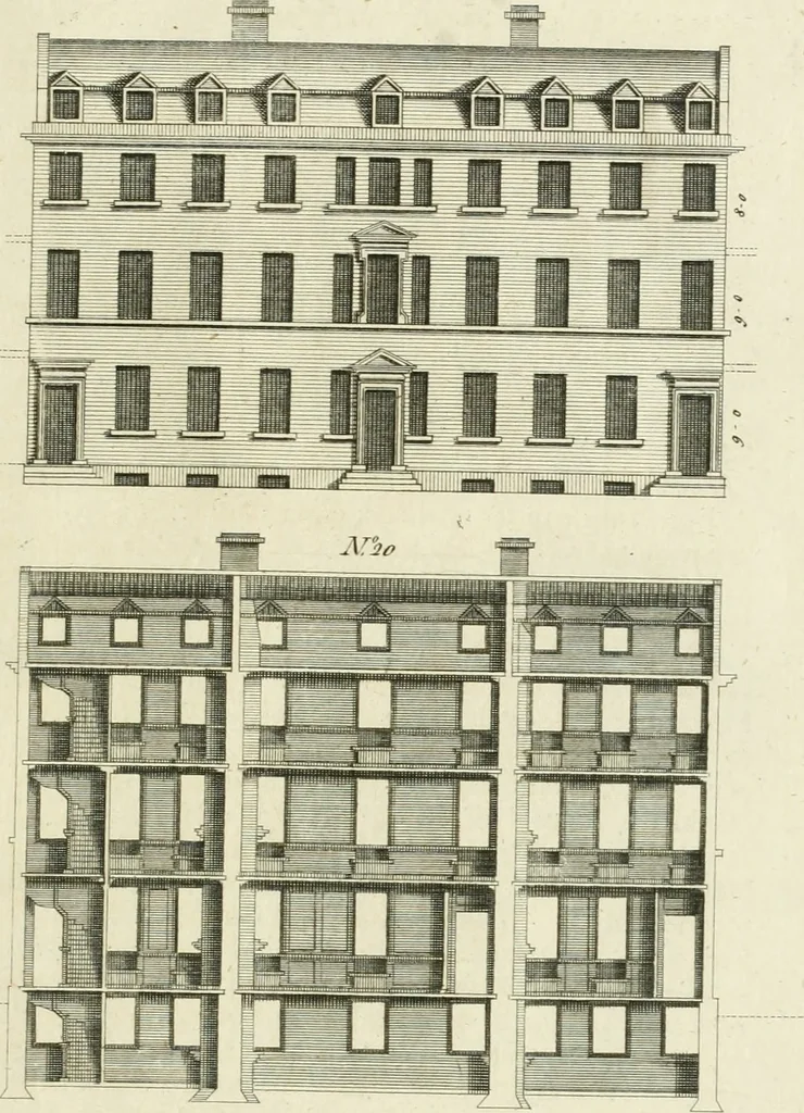 An illustration from The modern builder's assistant, or, A concise epitome of the whole system of architecture : in which the various branches of that excellent study are establish'd on the most familiar principles and rendered adequate to every capacity ..., 1757, leaf 130