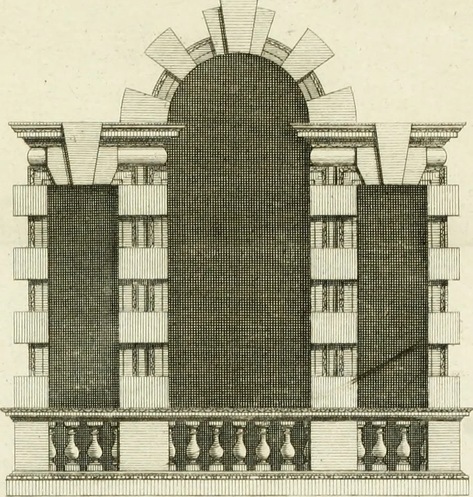 An illustration from The modern builder's assistant, or, A concise epitome of the whole system of architecture : in which the various branches of that excellent study are establish'd on the most familiar principles and rendered adequate to every capacity ..., 1757, leaf 198