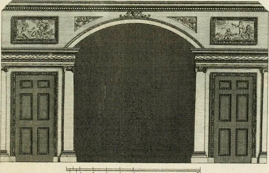 An illustration from The modern builder's assistant, or, A concise epitome of the whole system of architecture : in which the various branches of that excellent study are establish'd on the most familiar principles and rendered adequate to every capacity ..., 1757, leaf 216