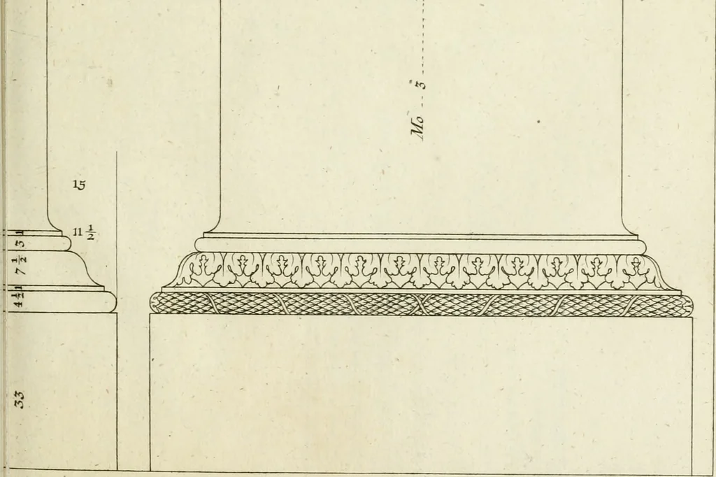 An illustration from The modern builder's assistant, or, A concise epitome of the whole system of architecture : in which the various branches of that excellent study are establish'd on the most familiar principles and rendered adequate to every capacity ..., 1757, leaf 68
