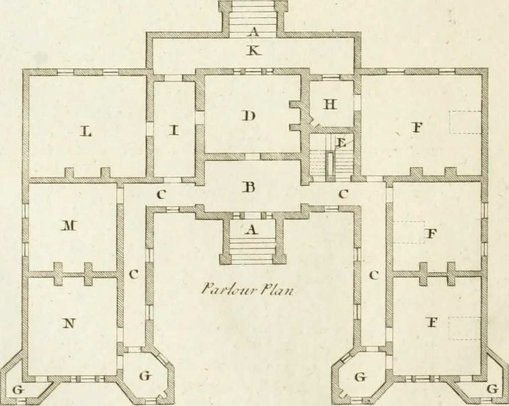 An illustration from The modern builder's assistant, or, A concise epitome of the whole system of architecture : in which the various branches of that excellent study are establish'd on the most familiar principles and rendered adequate to every capacity ..., 1757, leaf 97