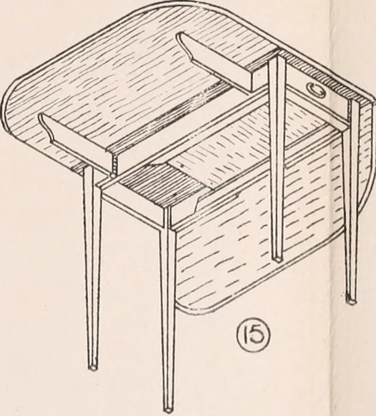 An illustration from Modern cabinet work, furniture & fitments; an account of the theory & practice in the production of all kinds of cabinet work & furniture with chapters on the growth and progress of design and construction; illustrated by over 1000 practical workshop drawings, photographs & original designs, 1922, leaf 109