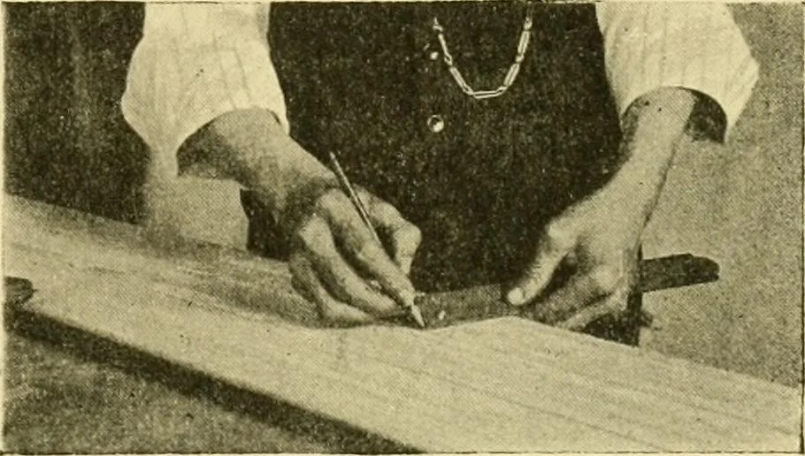 An illustration from Modern cabinet work, furniture & fitments; an account of the theory & practice in the production of all kinds of cabinet work & furniture with chapters on the growth and progress of design and construction; illustrated by over 1000 practical workshop drawings, photographs & original designs, 1922, leaf 114