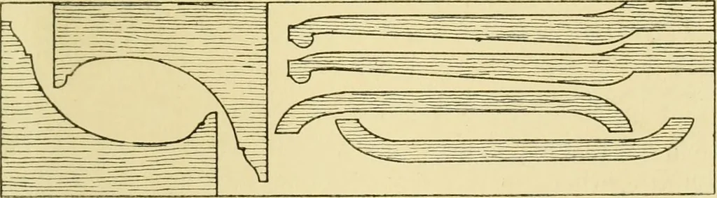 An illustration from Modern cabinet work, furniture & fitments; an account of the theory & practice in the production of all kinds of cabinet work & furniture with chapters on the growth and progress of design and construction; illustrated by over 1000 practical workshop drawings, photographs & original designs, 1922, leaf 114