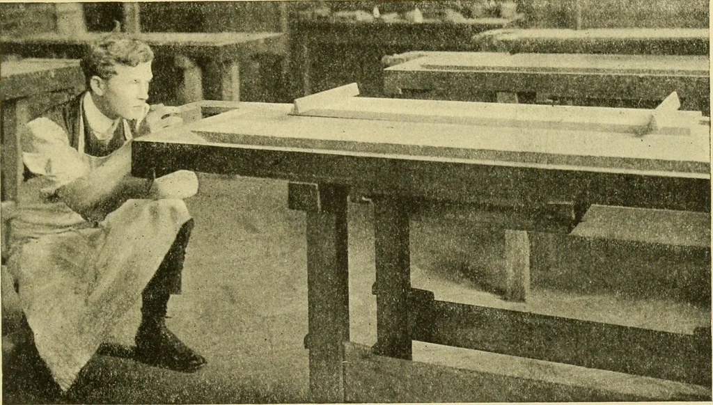 An illustration from Modern cabinet work, furniture & fitments; an account of the theory & practice in the production of all kinds of cabinet work & furniture with chapters on the growth and progress of design and construction; illustrated by over 1000 practical workshop drawings, photographs & original designs, 1922, leaf 118