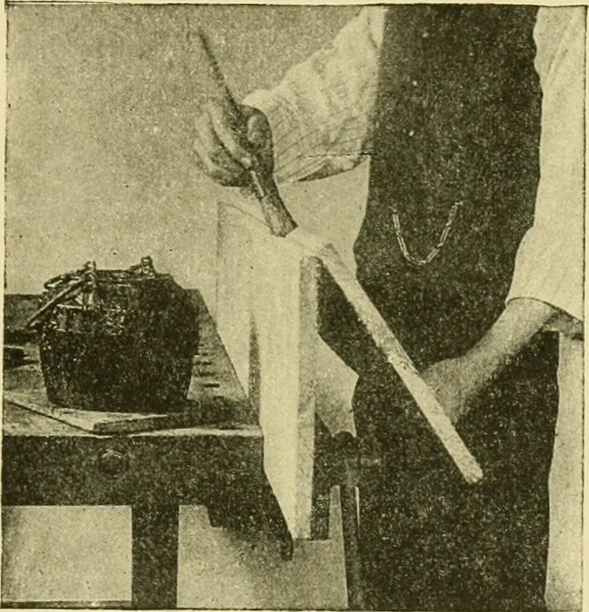 An illustration from Modern cabinet work, furniture & fitments; an account of the theory & practice in the production of all kinds of cabinet work & furniture with chapters on the growth and progress of design and construction; illustrated by over 1000 practical workshop drawings, photographs & original designs, 1922, leaf 120
