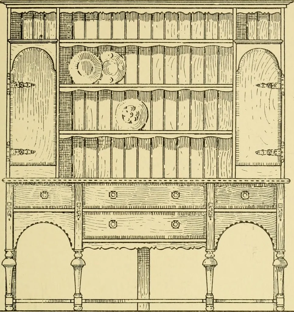 An illustration from Modern cabinet work, furniture & fitments; an account of the theory & practice in the production of all kinds of cabinet work & furniture with chapters on the growth and progress of design and construction; illustrated by over 1000 practical workshop drawings, photographs & original designs, 1922, leaf 164