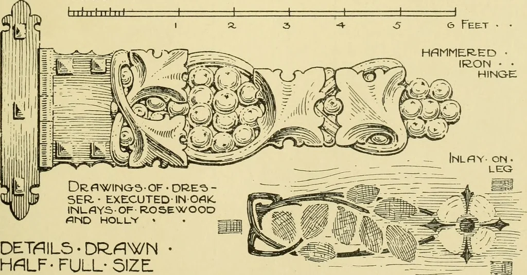 An illustration from Modern cabinet work, furniture & fitments; an account of the theory & practice in the production of all kinds of cabinet work & furniture with chapters on the growth and progress of design and construction; illustrated by over 1000 practical workshop drawings, photographs & original designs, 1922, leaf 164