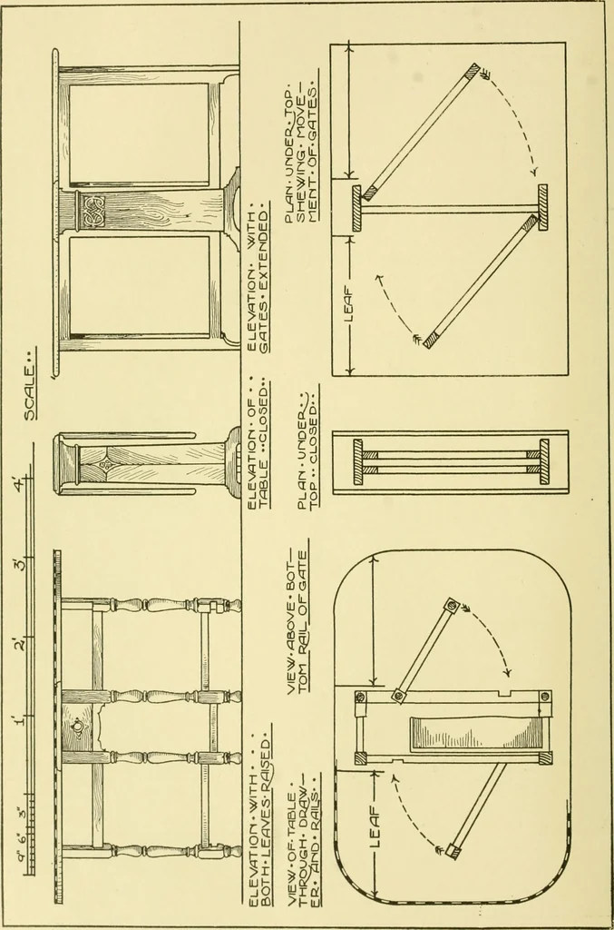 An illustration from Modern cabinet work, furniture & fitments; an account of the theory & practice in the production of all kinds of cabinet work & furniture with chapters on the growth and progress of design and construction; illustrated by over 1000 practical workshop drawings, photographs & original designs, 1922, leaf 165