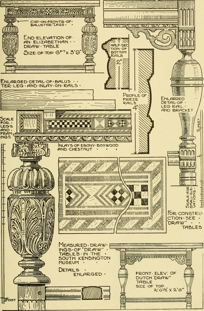 An illustration from Modern cabinet work, furniture & fitments; an account of the theory & practice in the production of all kinds of cabinet work & furniture with chapters on the growth and progress of design and construction; illustrated by over 1000 practical workshop drawings, photographs & original designs, 1922, leaf 168
