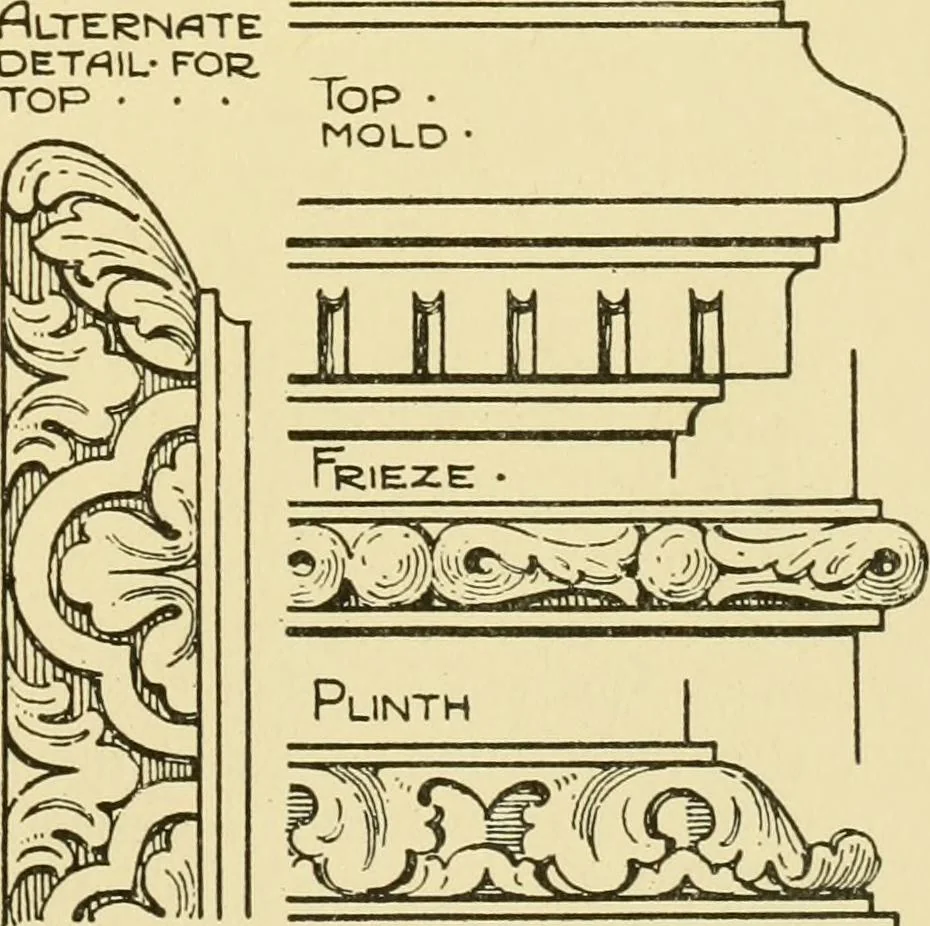An illustration from Modern cabinet work, furniture & fitments; an account of the theory & practice in the production of all kinds of cabinet work & furniture with chapters on the growth and progress of design and construction; illustrated by over 1000 practical workshop drawings, photographs & original designs, 1922, leaf 186