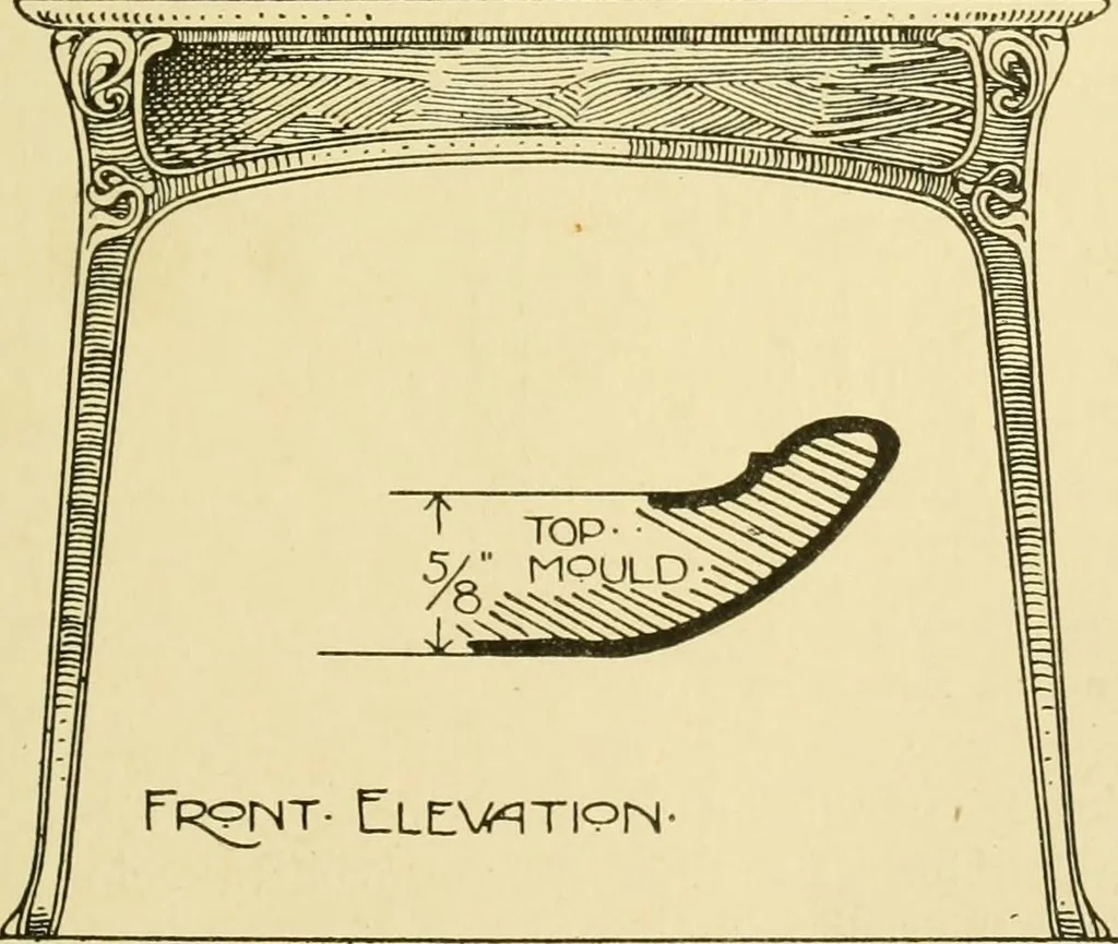 An illustration from Modern cabinet work, furniture & fitments; an account of the theory & practice in the production of all kinds of cabinet work & furniture with chapters on the growth and progress of design and construction; illustrated by over 1000 practical workshop drawings, photographs & original designs, 1922, leaf 192