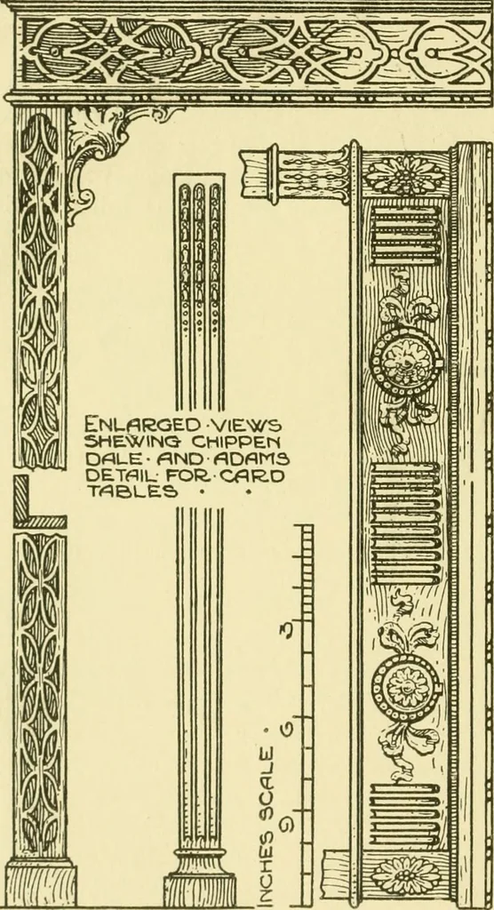 An illustration from Modern cabinet work, furniture & fitments; an account of the theory & practice in the production of all kinds of cabinet work & furniture with chapters on the growth and progress of design and construction; illustrated by over 1000 practical workshop drawings, photographs & original designs, 1922, leaf 199