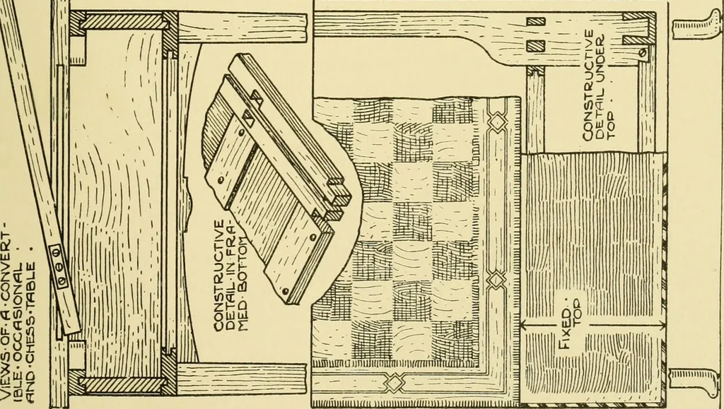 An illustration from Modern cabinet work, furniture & fitments; an account of the theory & practice in the production of all kinds of cabinet work & furniture with chapters on the growth and progress of design and construction; illustrated by over 1000 practical workshop drawings, photographs & original designs, 1922, leaf 206
