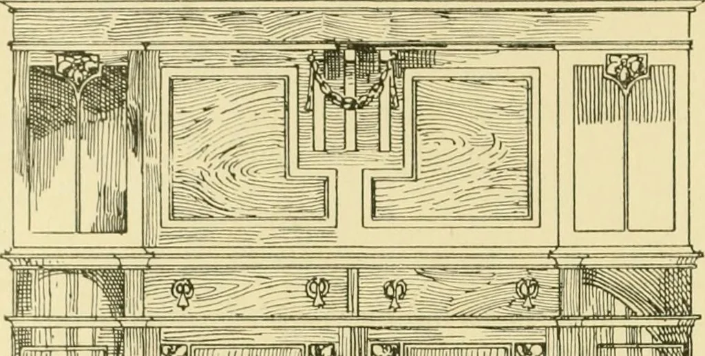 An illustration from Modern cabinet work, furniture & fitments; an account of the theory & practice in the production of all kinds of cabinet work & furniture with chapters on the growth and progress of design and construction; illustrated by over 1000 practical workshop drawings, photographs & original designs, 1922, leaf 219