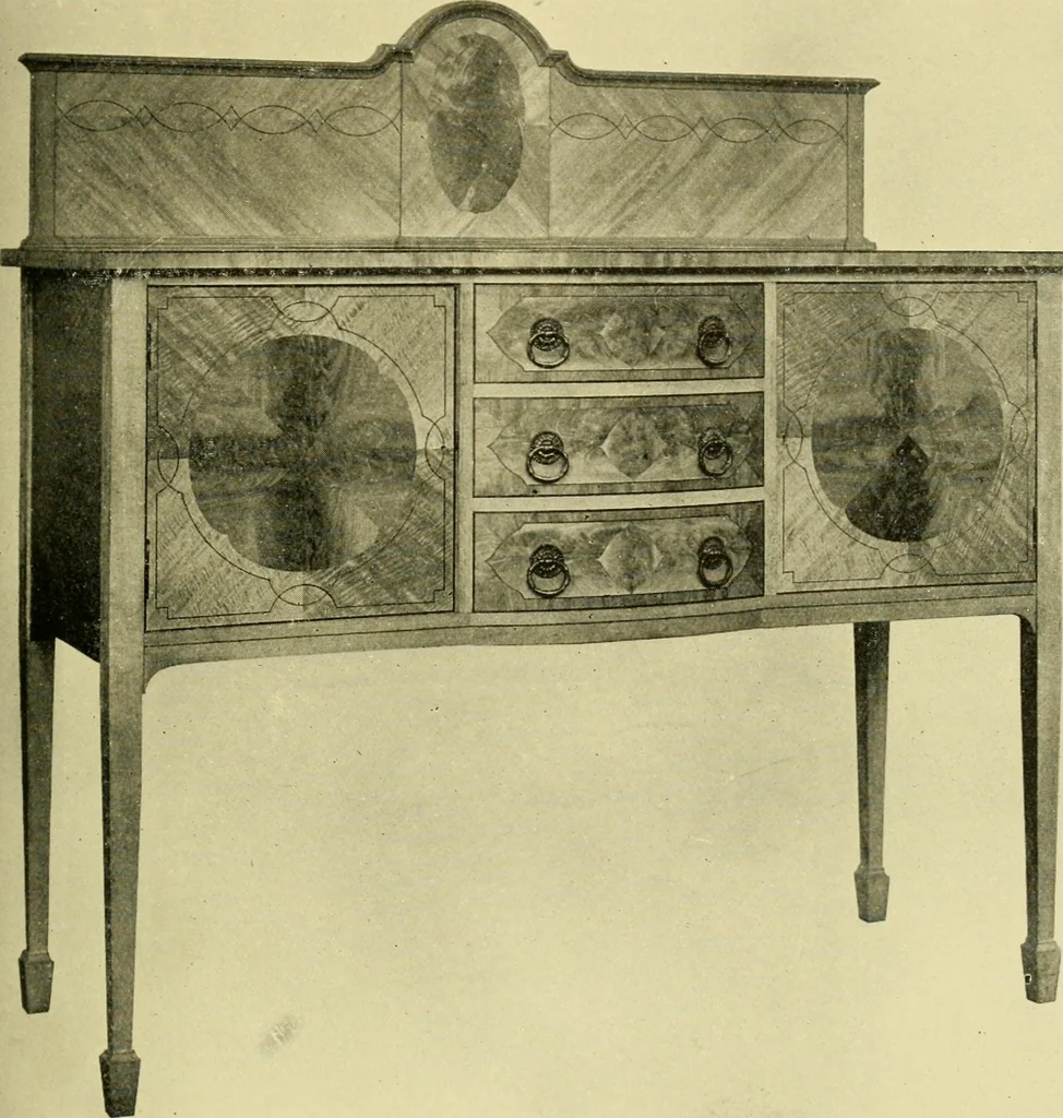 An illustration from Modern cabinet work, furniture & fitments; an account of the theory & practice in the production of all kinds of cabinet work & furniture with chapters on the growth and progress of design and construction; illustrated by over 1000 practical workshop drawings, photographs & original designs, 1922, leaf 220