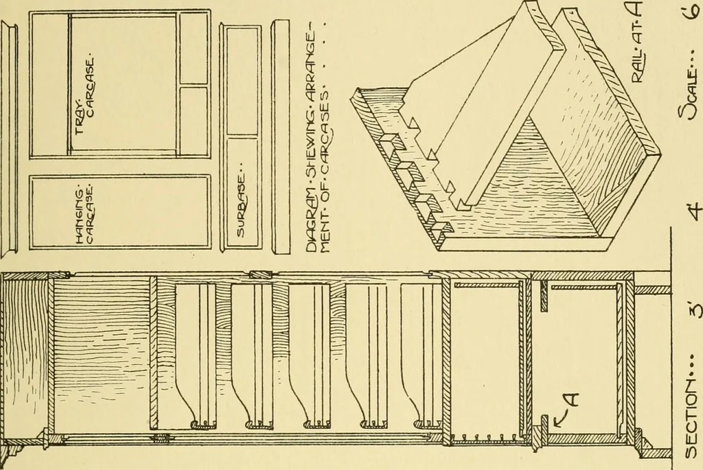 An illustration from Modern cabinet work, furniture & fitments; an account of the theory & practice in the production of all kinds of cabinet work & furniture with chapters on the growth and progress of design and construction; illustrated by over 1000 practical workshop drawings, photographs & original designs, 1922, leaf 226