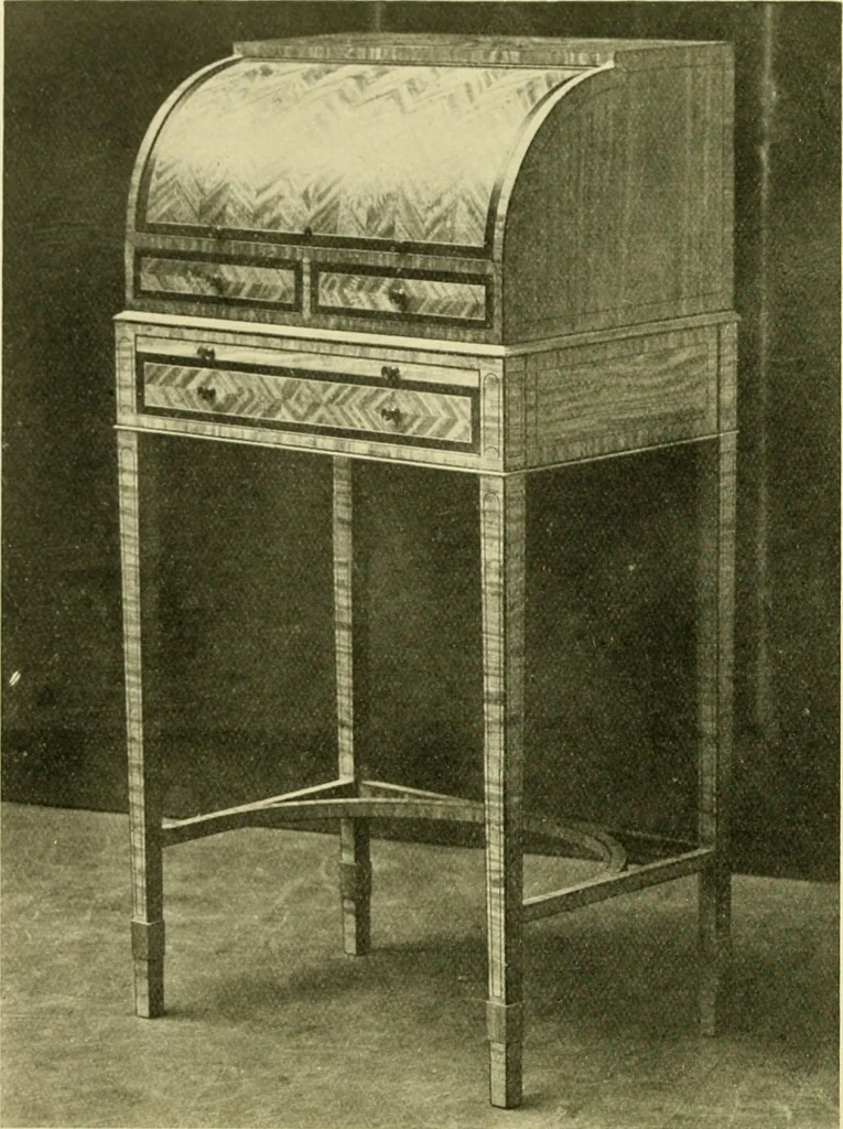 An illustration from Modern cabinet work, furniture & fitments; an account of the theory & practice in the production of all kinds of cabinet work & furniture with chapters on the growth and progress of design and construction; illustrated by over 1000 practical workshop drawings, photographs & original designs, 1922, leaf 235
