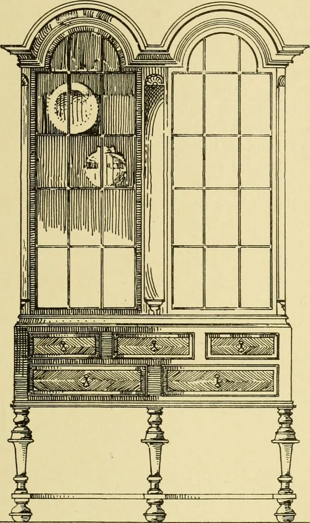 An illustration from Modern cabinet work, furniture & fitments; an account of the theory & practice in the production of all kinds of cabinet work & furniture with chapters on the growth and progress of design and construction; illustrated by over 1000 practical workshop drawings, photographs & original designs, 1922, leaf 236
