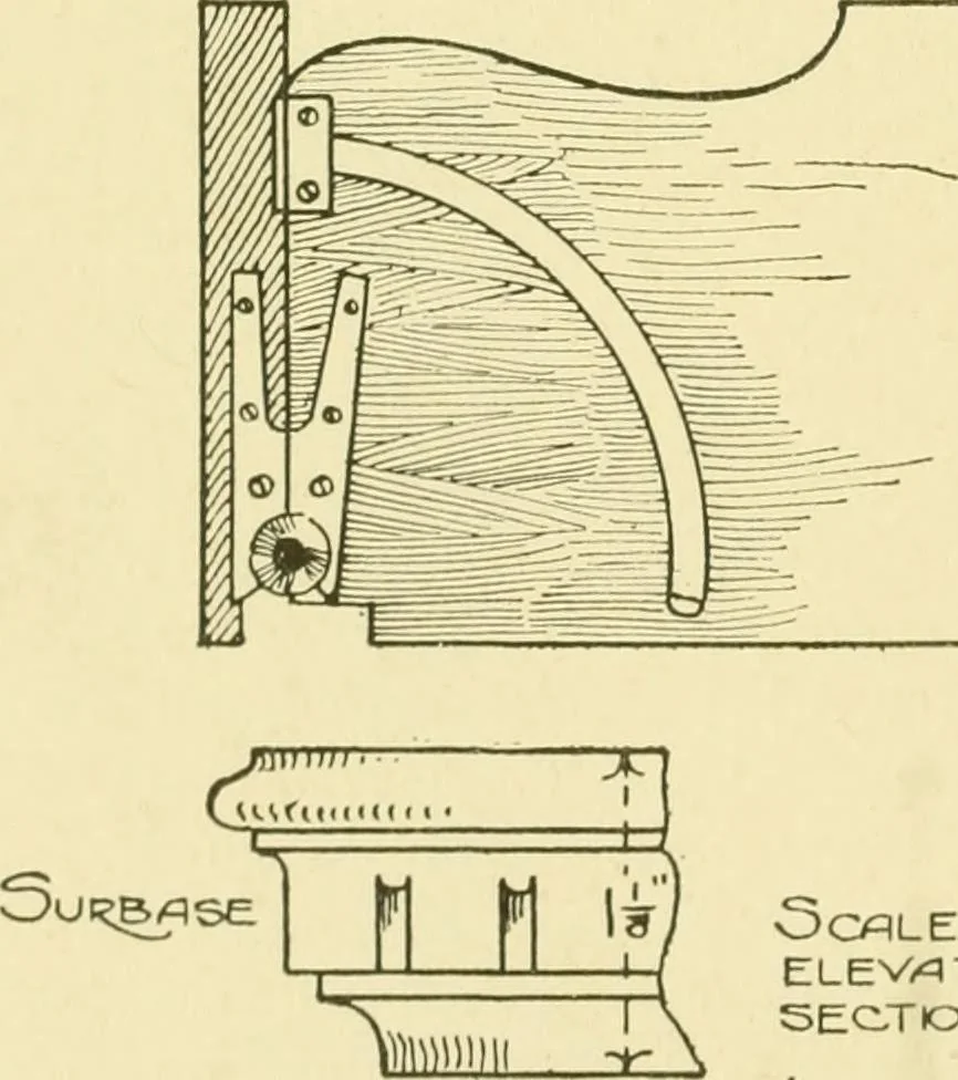 An illustration from Modern cabinet work, furniture & fitments; an account of the theory & practice in the production of all kinds of cabinet work & furniture with chapters on the growth and progress of design and construction; illustrated by over 1000 practical workshop drawings, photographs & original designs, 1922, leaf 243