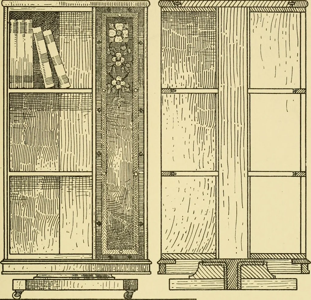 An illustration from Modern cabinet work, furniture & fitments; an account of the theory & practice in the production of all kinds of cabinet work & furniture with chapters on the growth and progress of design and construction; illustrated by over 1000 practical workshop drawings, photographs & original designs, 1922, leaf 274