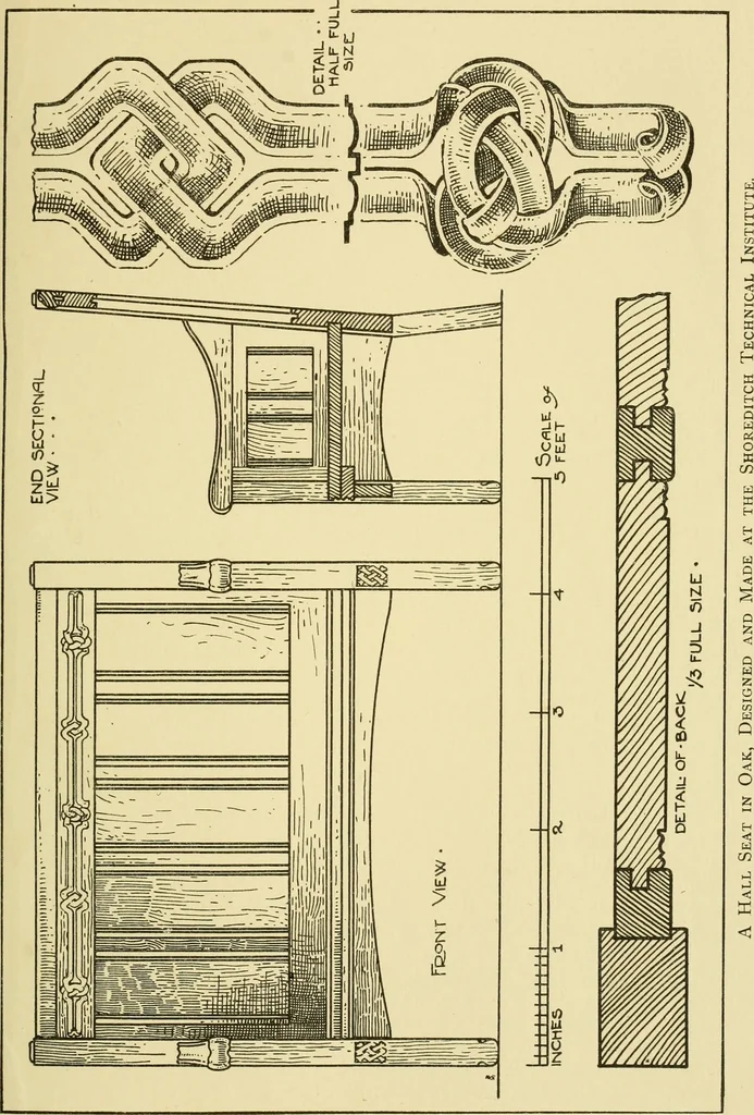 An illustration from Modern cabinet work, furniture & fitments; an account of the theory & practice in the production of all kinds of cabinet work & furniture with chapters on the growth and progress of design and construction; illustrated by over 1000 practical workshop drawings, photographs & original designs, 1922, leaf 282