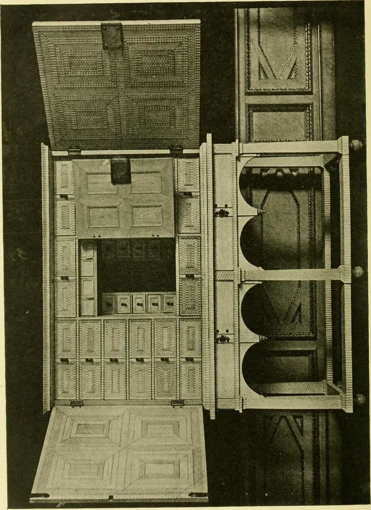 An illustration from Modern cabinet work, furniture & fitments; an account of the theory & practice in the production of all kinds of cabinet work & furniture with chapters on the growth and progress of design and construction; illustrated by over 1000 practical workshop drawings, photographs & original designs, 1922, leaf 299