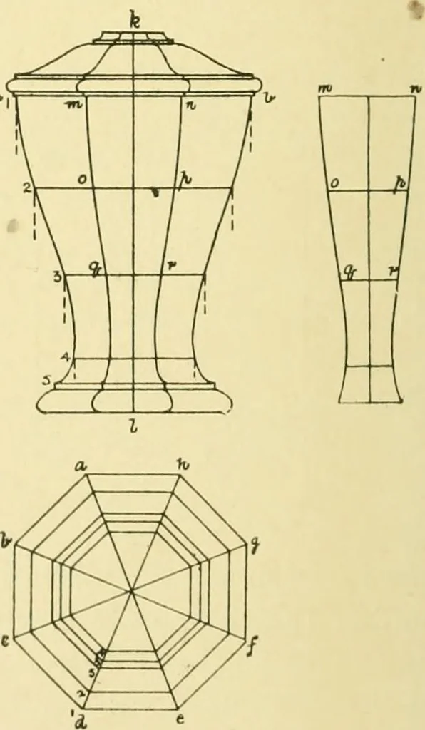 An illustration from Modern cabinet work, furniture & fitments; an account of the theory & practice in the production of all kinds of cabinet work & furniture with chapters on the growth and progress of design and construction; illustrated by over 1000 practical workshop drawings, photographs & original designs, 1922, leaf 321