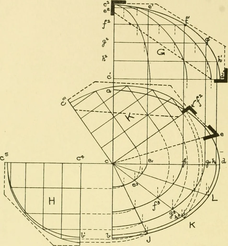 An illustration from Modern cabinet work, furniture & fitments; an account of the theory & practice in the production of all kinds of cabinet work & furniture with chapters on the growth and progress of design and construction; illustrated by over 1000 practical workshop drawings, photographs & original designs, 1922, leaf 323