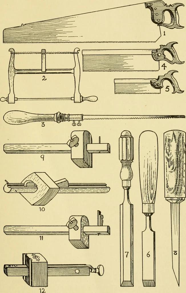 An illustration from Modern cabinet work, furniture & fitments; an account of the theory & practice in the production of all kinds of cabinet work & furniture with chapters on the growth and progress of design and construction; illustrated by over 1000 practical workshop drawings, photographs & original designs, 1922, leaf 34