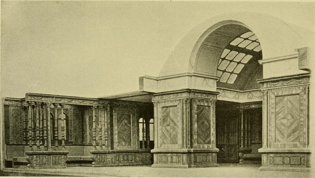 An illustration from Modern cabinet work, furniture & fitments; an account of the theory & practice in the production of all kinds of cabinet work & furniture with chapters on the growth and progress of design and construction; illustrated by over 1000 practical workshop drawings, photographs & original designs, 1922, leaf 348