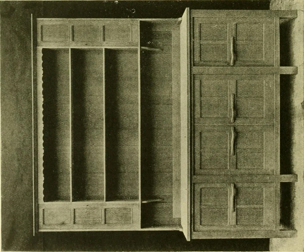An illustration from Modern cabinet work, furniture & fitments; an account of the theory & practice in the production of all kinds of cabinet work & furniture with chapters on the growth and progress of design and construction; illustrated by over 1000 practical workshop drawings, photographs & original designs, 1922, leaf 351