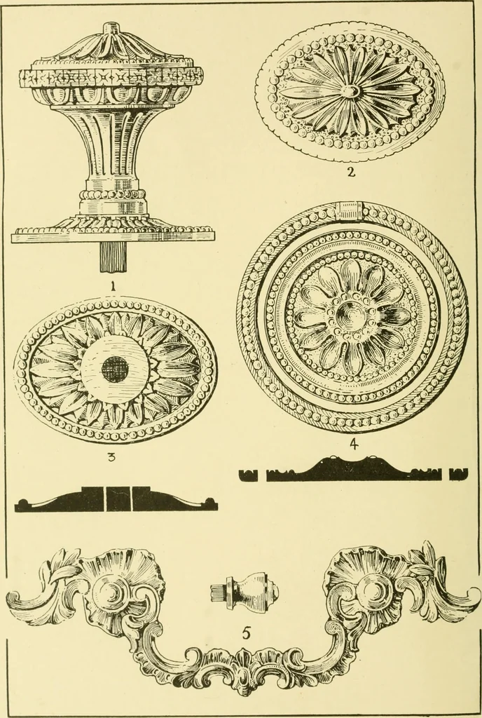 An illustration from Modern cabinet work, furniture & fitments; an account of the theory & practice in the production of all kinds of cabinet work & furniture with chapters on the growth and progress of design and construction; illustrated by over 1000 practical workshop drawings, photographs & original designs, 1922, leaf 361