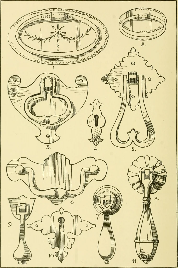 An illustration from Modern cabinet work, furniture & fitments; an account of the theory & practice in the production of all kinds of cabinet work & furniture with chapters on the growth and progress of design and construction; illustrated by over 1000 practical workshop drawings, photographs & original designs, 1922, leaf 363