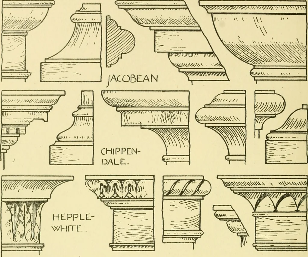An illustration from Modern cabinet work, furniture & fitments; an account of the theory & practice in the production of all kinds of cabinet work & furniture with chapters on the growth and progress of design and construction; illustrated by over 1000 practical workshop drawings, photographs & original designs, 1922, leaf 369