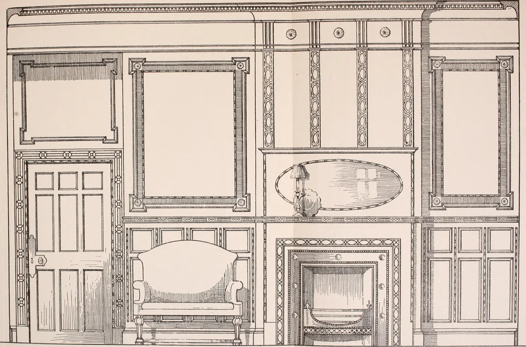 An illustration from Modern cabinet work, furniture & fitments; an account of the theory & practice in the production of all kinds of cabinet work & furniture with chapters on the growth and progress of design and construction; illustrated by over 1000 practical workshop drawings, photographs & original designs, 1922, leaf 382