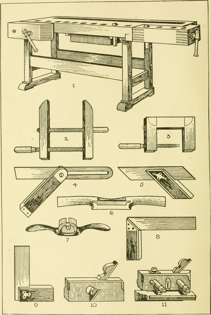 An illustration from Modern cabinet work, furniture & fitments; an account of the theory & practice in the production of all kinds of cabinet work & furniture with chapters on the growth and progress of design and construction; illustrated by over 1000 practical workshop drawings, photographs & original designs, 1922, leaf 39