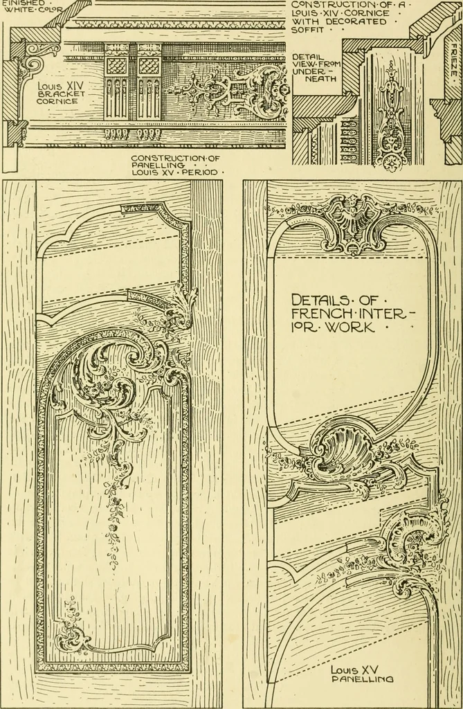 An illustration from Modern cabinet work, furniture & fitments; an account of the theory & practice in the production of all kinds of cabinet work & furniture with chapters on the growth and progress of design and construction; illustrated by over 1000 practical workshop drawings, photographs & original designs, 1922, leaf 397