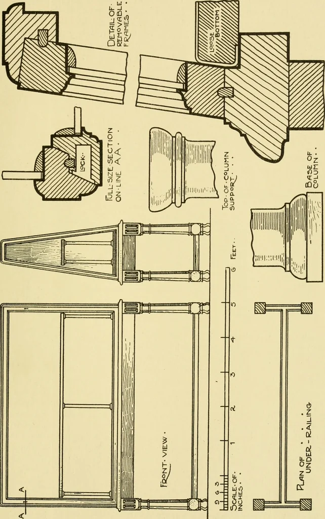 An illustration from Modern cabinet work, furniture & fitments; an account of the theory & practice in the production of all kinds of cabinet work & furniture with chapters on the growth and progress of design and construction; illustrated by over 1000 practical workshop drawings, photographs & original designs, 1922, leaf 412