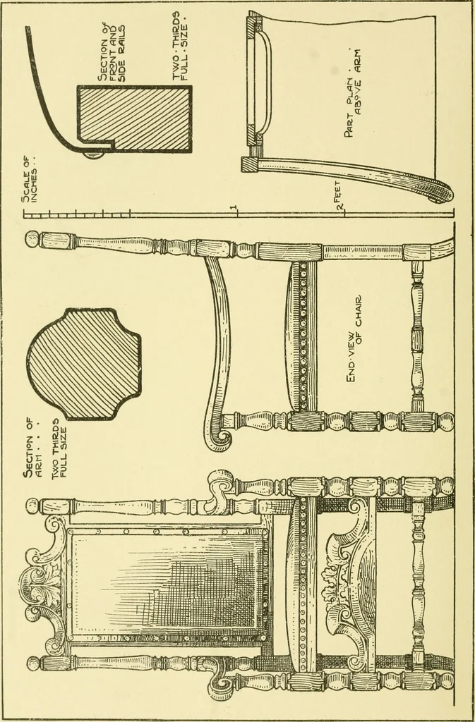 An illustration from Modern cabinet work, furniture & fitments; an account of the theory & practice in the production of all kinds of cabinet work & furniture with chapters on the growth and progress of design and construction; illustrated by over 1000 practical workshop drawings, photographs & original designs, 1922, leaf 435