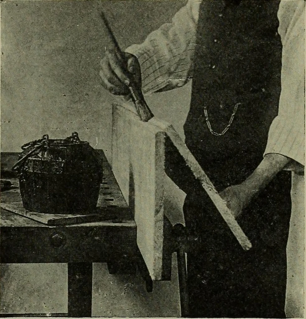 An illustration from Modern cabinetwork, furniture & fitments; an account of the theory & practice in the production of all kinds of cabinetwork & furniture, with chapters on the growth and progress of design and construction;, 1910, leaf 120