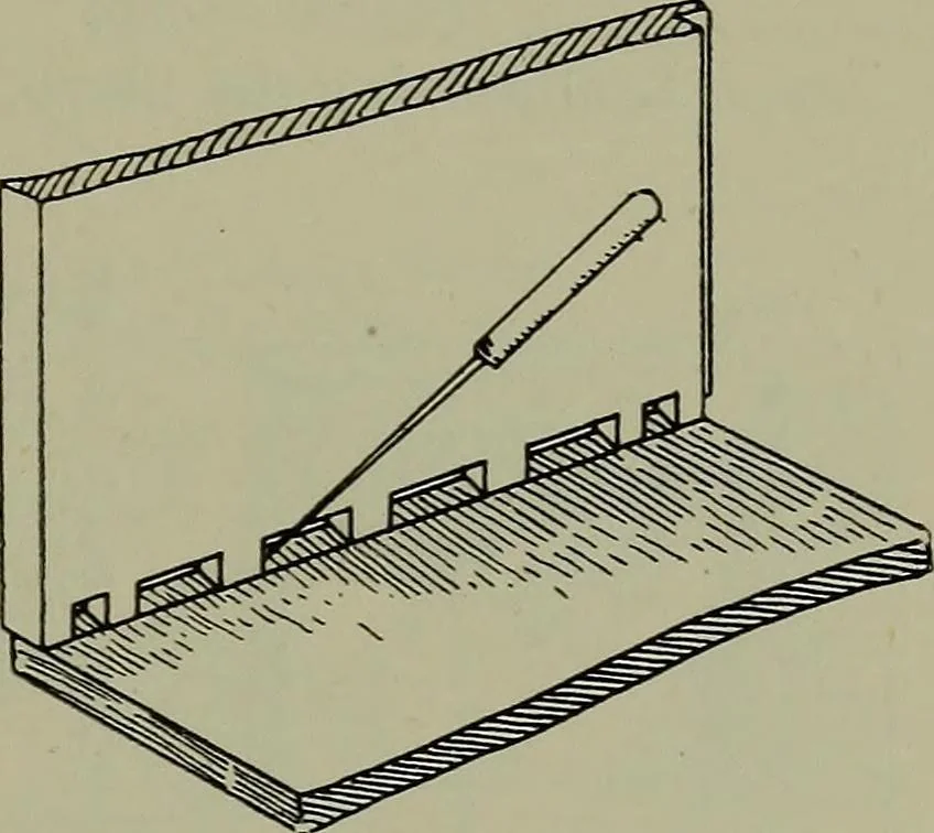 An illustration from Modern cabinetwork, furniture & fitments; an account of the theory & practice in the production of all kinds of cabinetwork & furniture, with chapters on the growth and progress of design and construction;, 1910, leaf 124