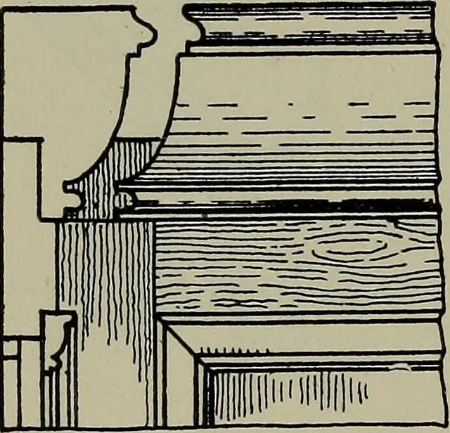 An illustration from Modern cabinetwork, furniture & fitments; an account of the theory & practice in the production of all kinds of cabinetwork & furniture, with chapters on the growth and progress of design and construction;, 1910, leaf 129