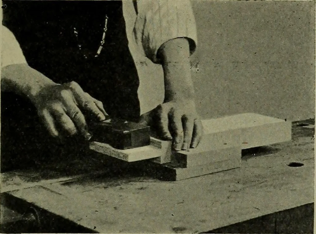 An illustration from Modern cabinetwork, furniture & fitments; an account of the theory & practice in the production of all kinds of cabinetwork & furniture, with chapters on the growth and progress of design and construction;, 1910, leaf 138