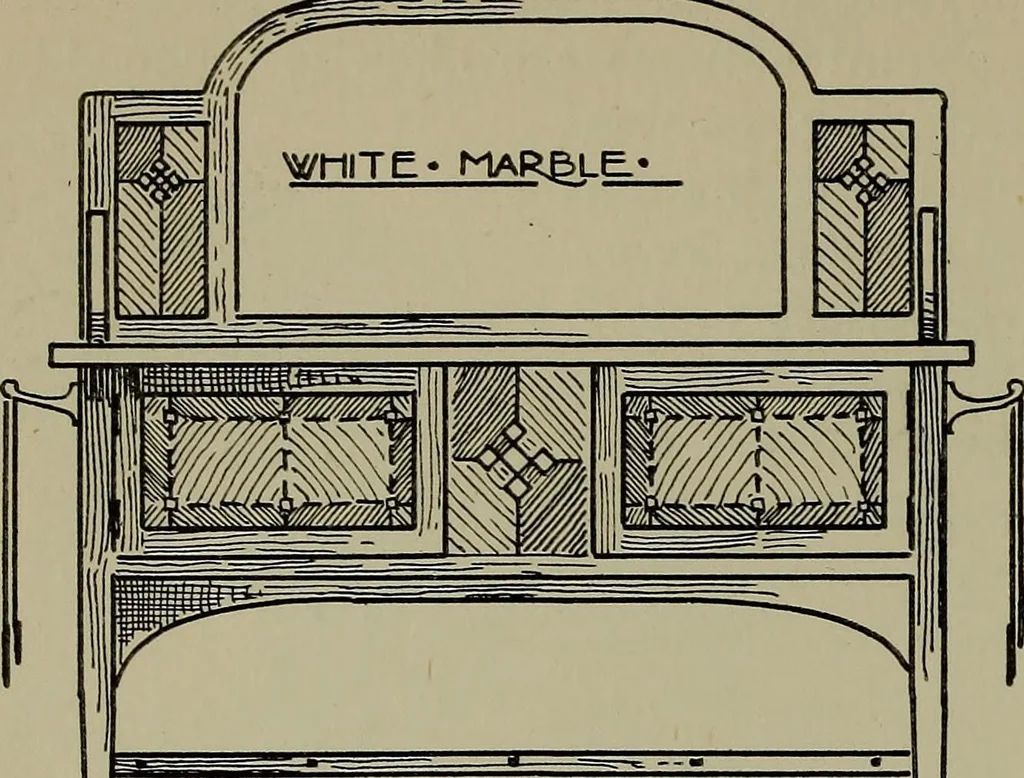 An illustration from Modern cabinetwork, furniture & fitments; an account of the theory & practice in the production of all kinds of cabinetwork & furniture, with chapters on the growth and progress of design and construction;, 1910, leaf 175