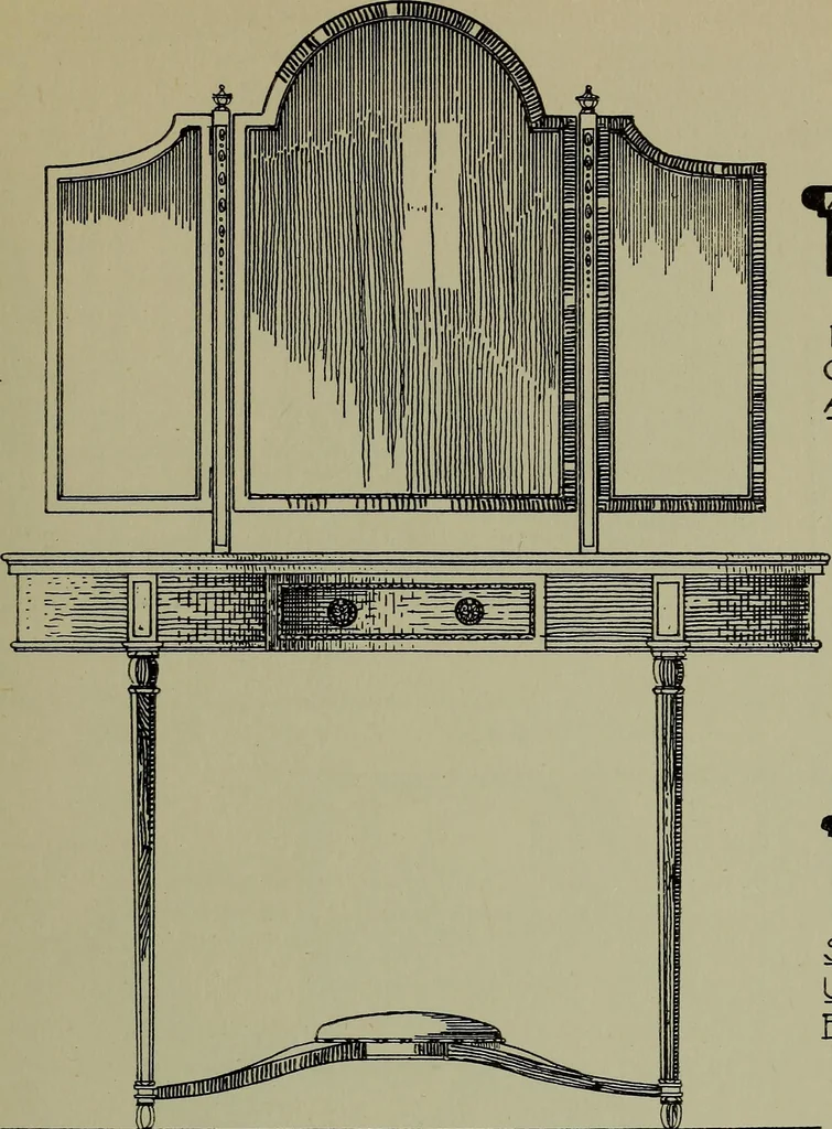 An illustration from Modern cabinetwork, furniture & fitments; an account of the theory & practice in the production of all kinds of cabinetwork & furniture, with chapters on the growth and progress of design and construction;, 1910, leaf 178