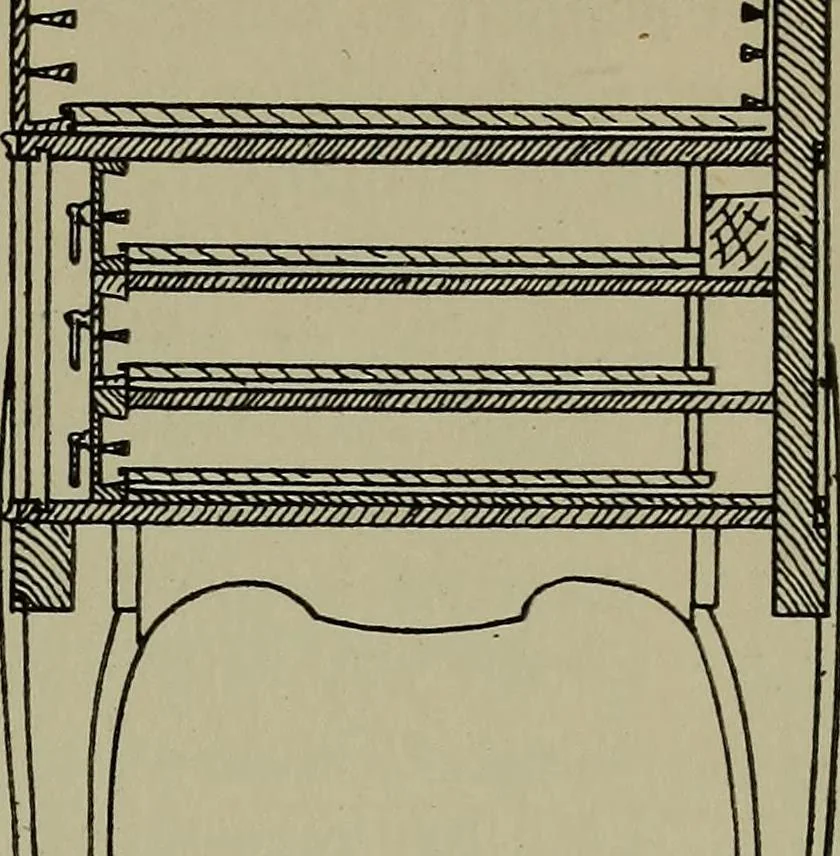 An illustration from Modern cabinetwork, furniture & fitments; an account of the theory & practice in the production of all kinds of cabinetwork & furniture, with chapters on the growth and progress of design and construction;, 1910, leaf 184