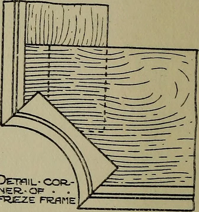 An illustration from Modern cabinetwork, furniture & fitments; an account of the theory & practice in the production of all kinds of cabinetwork & furniture, with chapters on the growth and progress of design and construction;, 1910, leaf 185