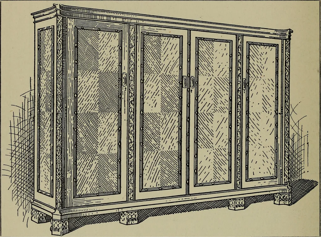 An illustration from Modern cabinetwork, furniture & fitments; an account of the theory & practice in the production of all kinds of cabinetwork & furniture, with chapters on the growth and progress of design and construction;, 1910, leaf 227