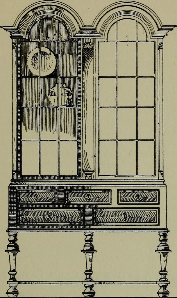 An illustration from Modern cabinetwork, furniture & fitments; an account of the theory & practice in the production of all kinds of cabinetwork & furniture, with chapters on the growth and progress of design and construction;, 1910, leaf 232